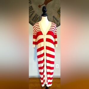 Red and White Striped Dress Brand New